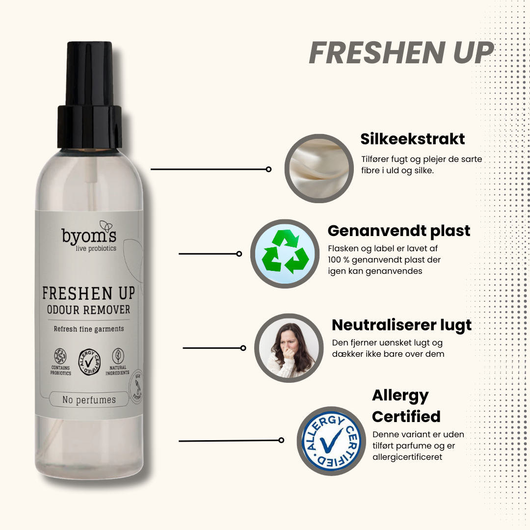 FRESHEN UP - PROBIOTIC ODOUR REMOVER - Silk Extract - No perfumes - AC