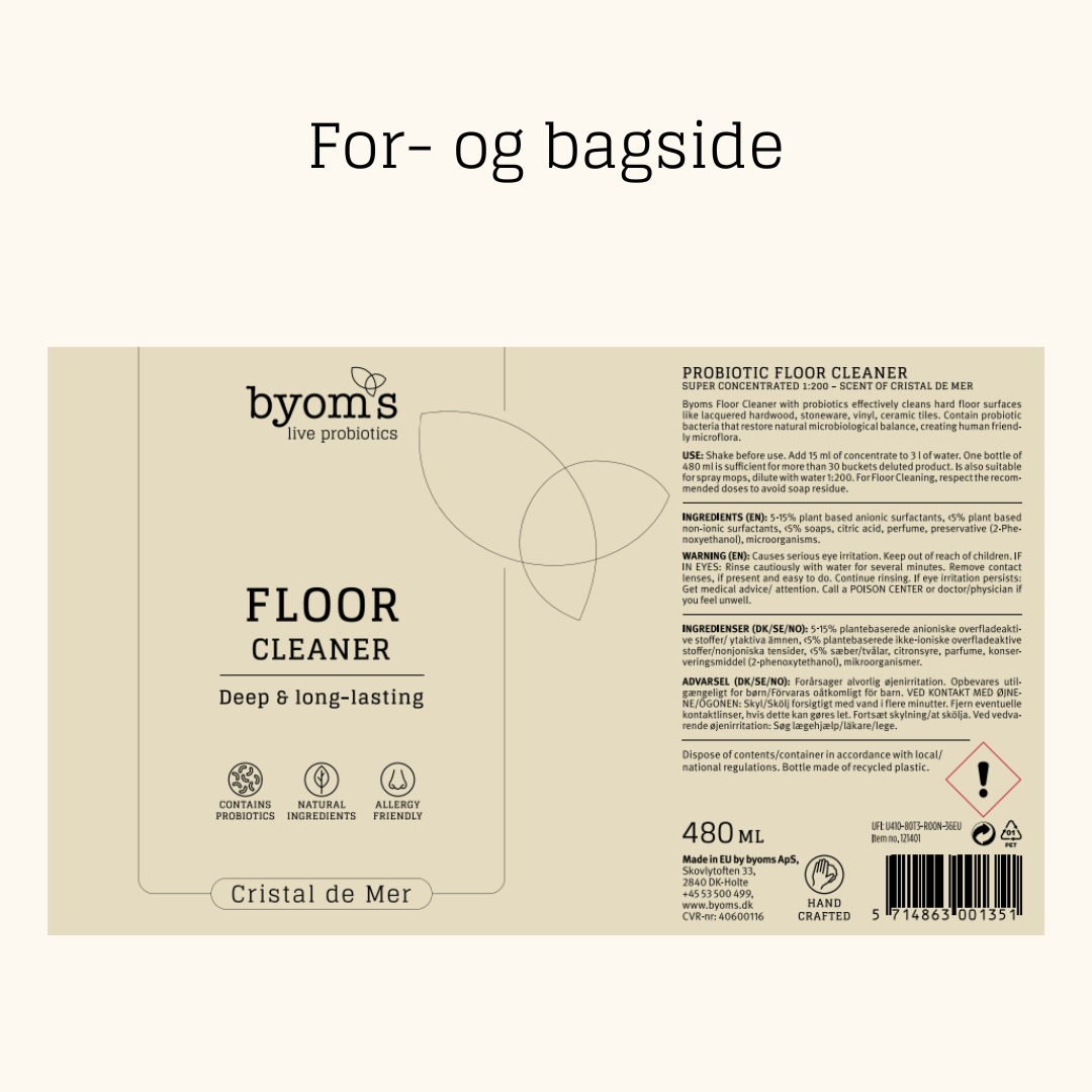 PROBIOTIC FLOOR CLEANER – 1:200 - Cristal De Mer 480 ml