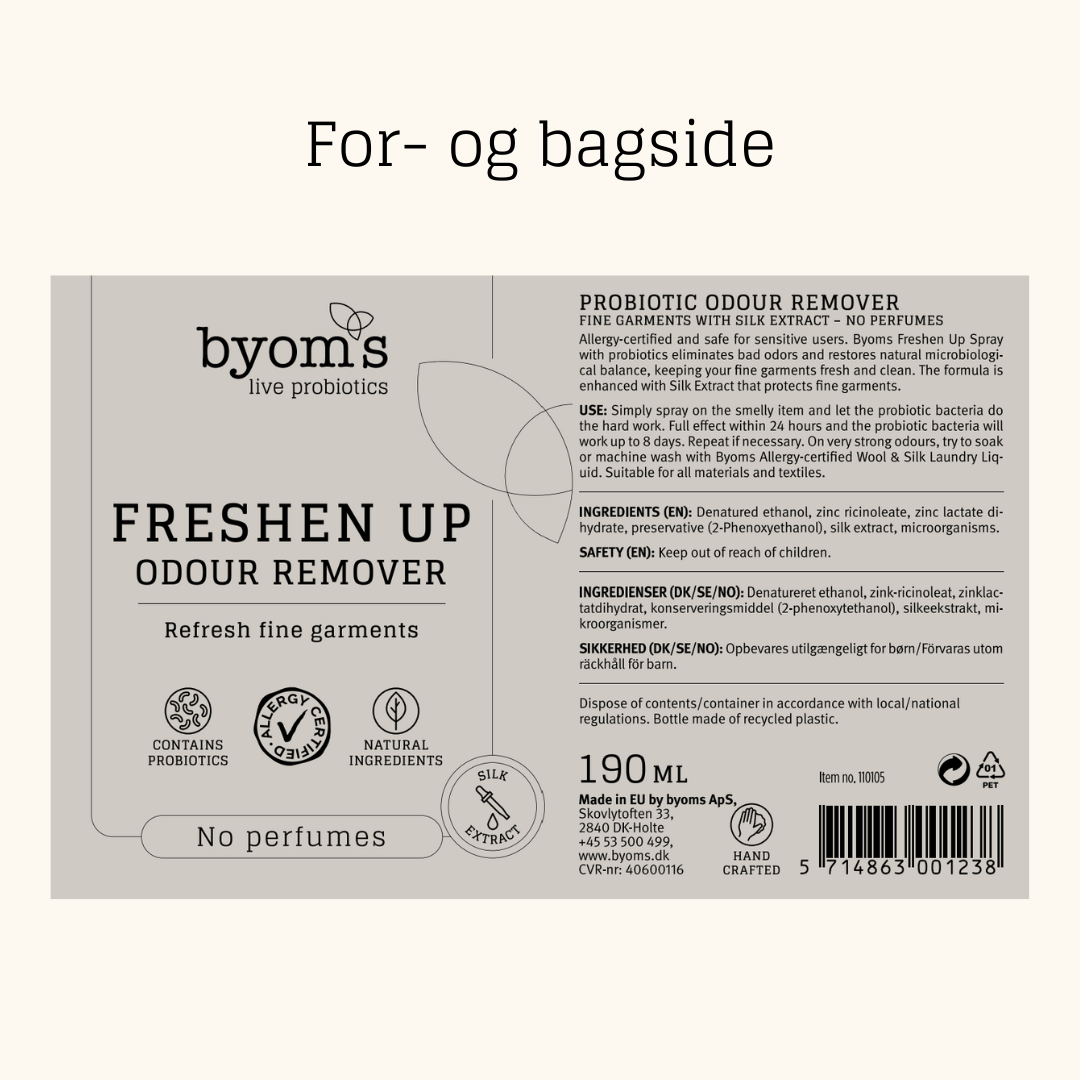 FRESHEN UP - PROBIOTIC ODOUR REMOVER - Silk Extract - No perfumes - AC
