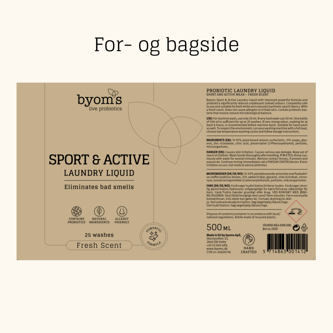 SPORT & ACTIVE - PROBIOTIC LAUNDRY LIQUID - Fresh Scent - 25 vaske