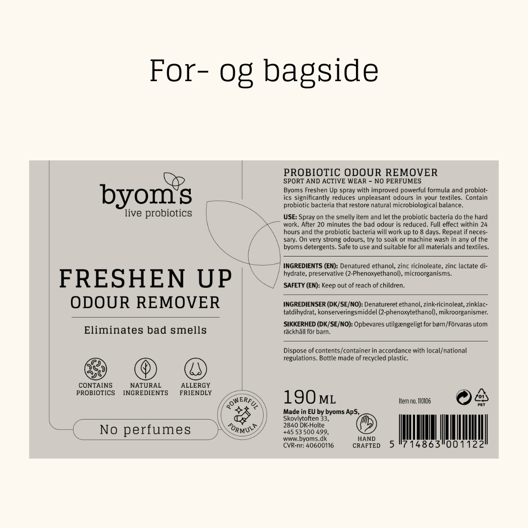 FRESHEN UP - PROBIOTIC ODOUR REMOVER - Powerful - No perfumes