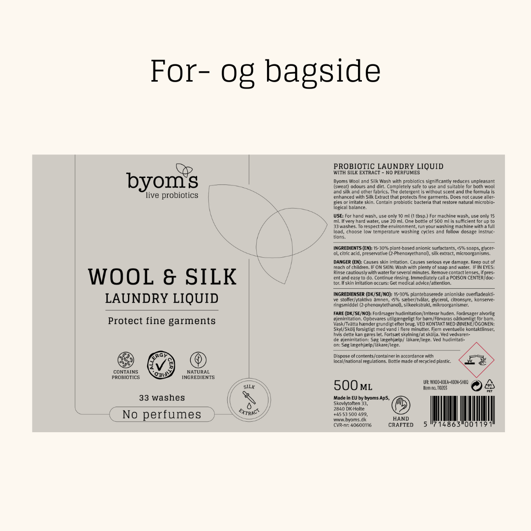 WOOL & SILK - PROBIOTIC LAUNDRY LIQUID - No perfumes - Silk extract - AC - 33 vaske