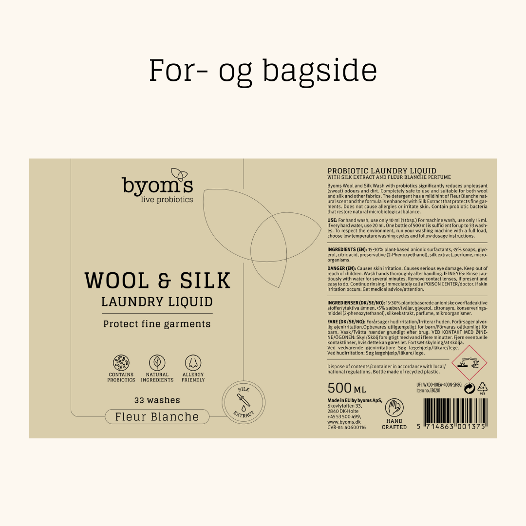 WOOL & SILK - PROBIOTIC LAUNDRY LIQUID - Fleur Blanche - Silk extract - 33 vaske