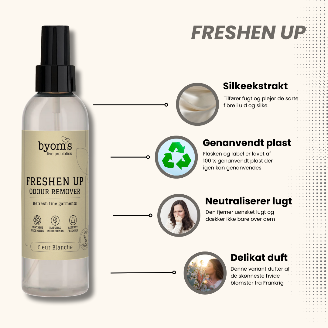 FRESHEN UP - PROBIOTIC ODOUR REMOVER - Fleur Blanche - with silk extract
