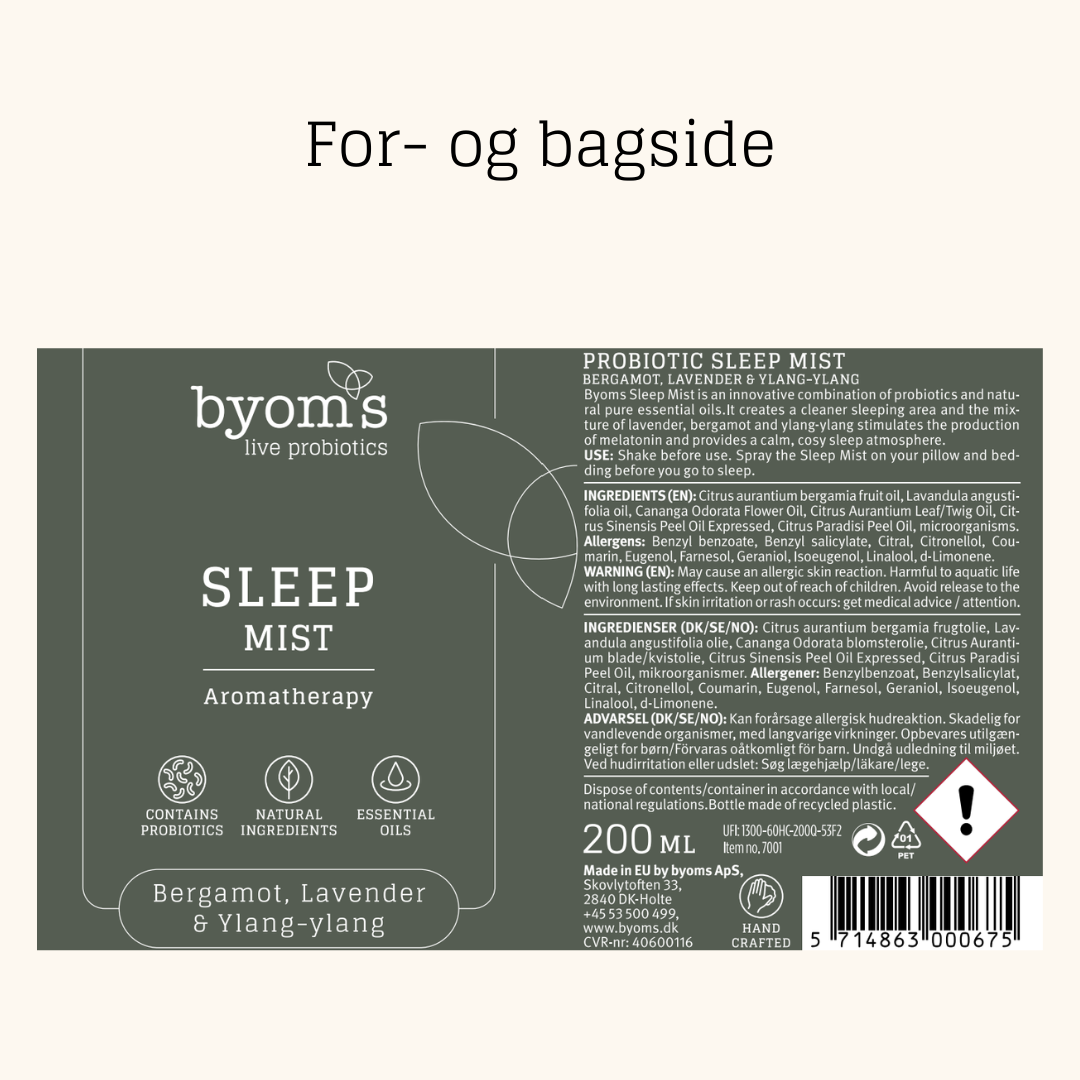 SLEEP MIST | PROBIOTIC AROMA THERAPY | Bergamot, Lavender & Ylang-ylang