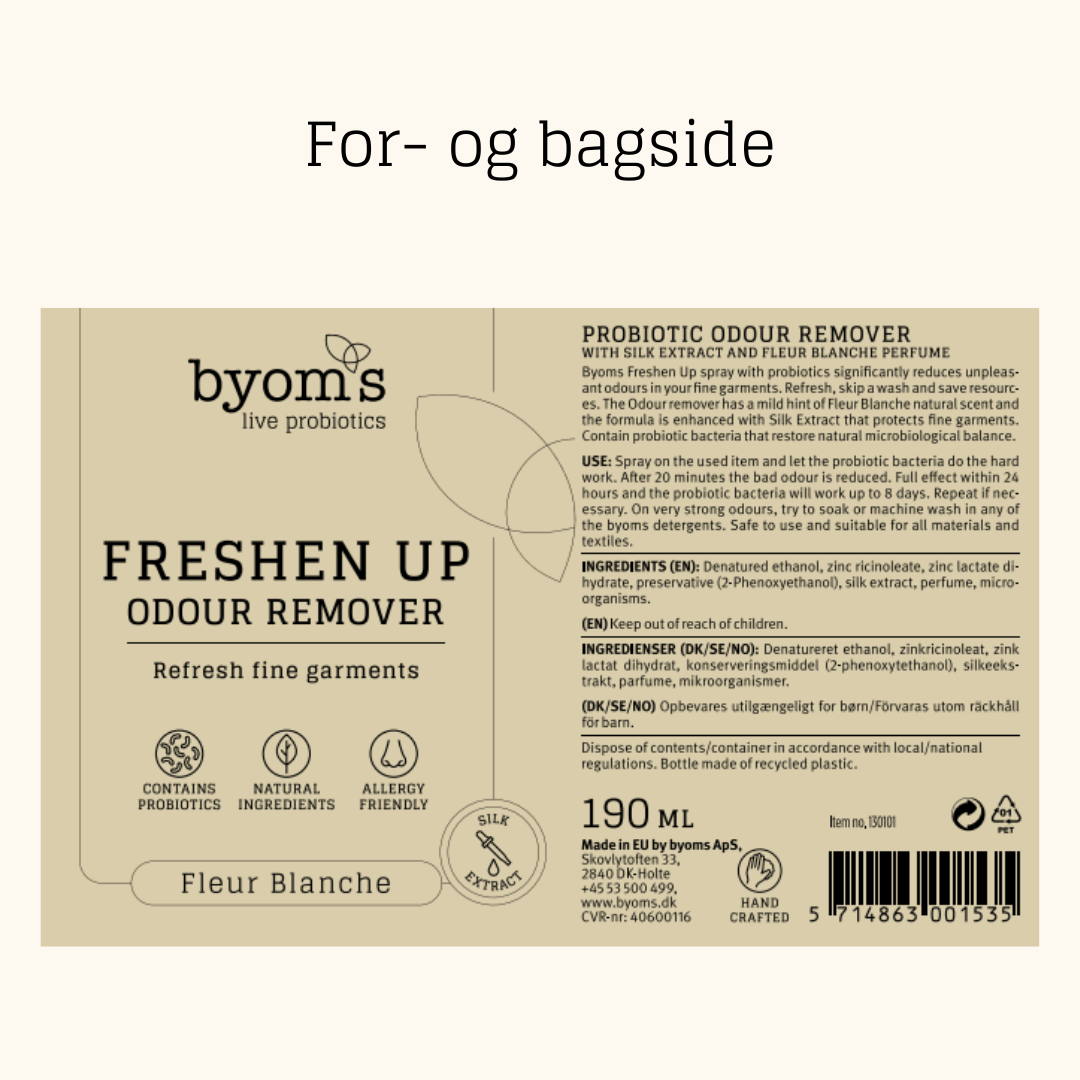 FRESHEN UP - PROBIOTIC ODOUR REMOVER - Fleur Blanche - with silk extract