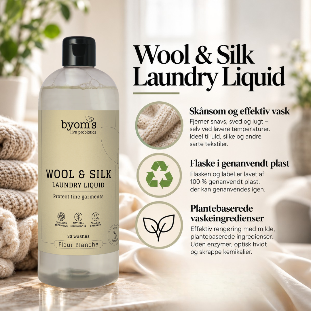 WOOL & SILK | PROBIOTIC LAUNDRY LIQUID | Silk extract | Fleur Blanche